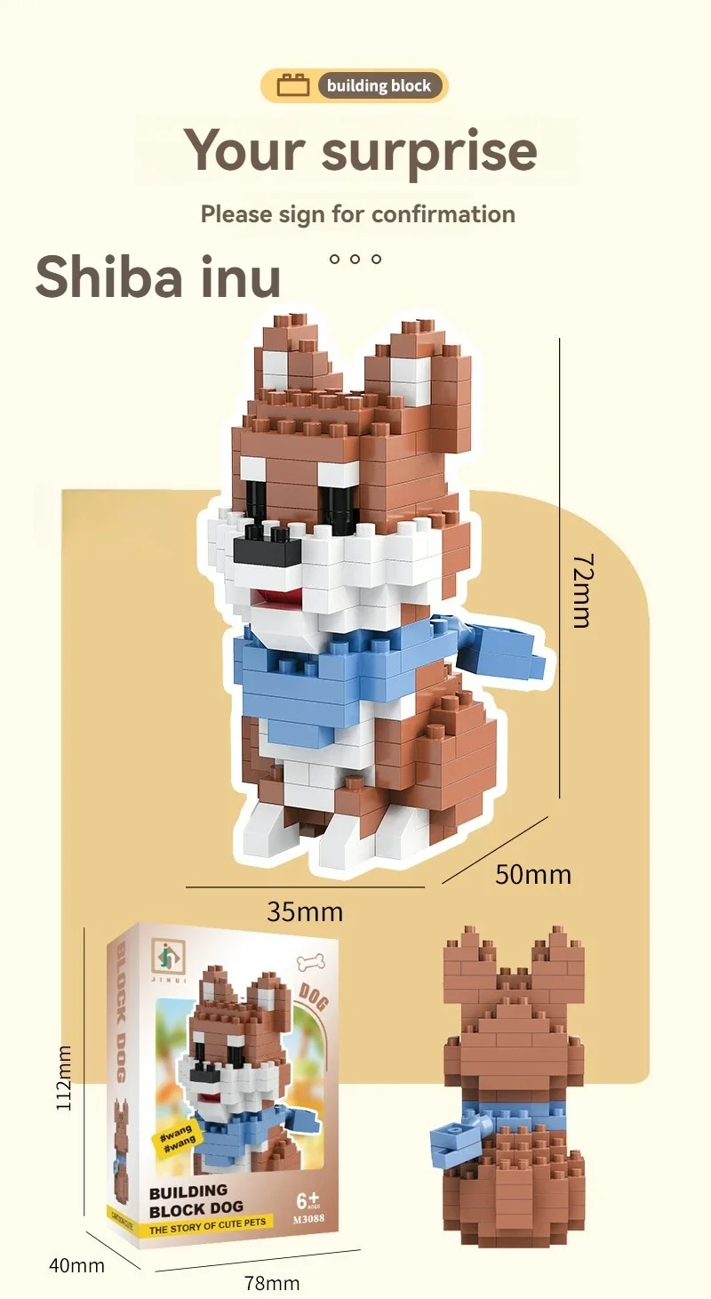 DIY Kreative Micro Bausteine Set Hunde Cartoon Charakter Modelle DIY Pädagogisches Spielzeug Für Kinder Geburtstag Geschenk – Detail 7