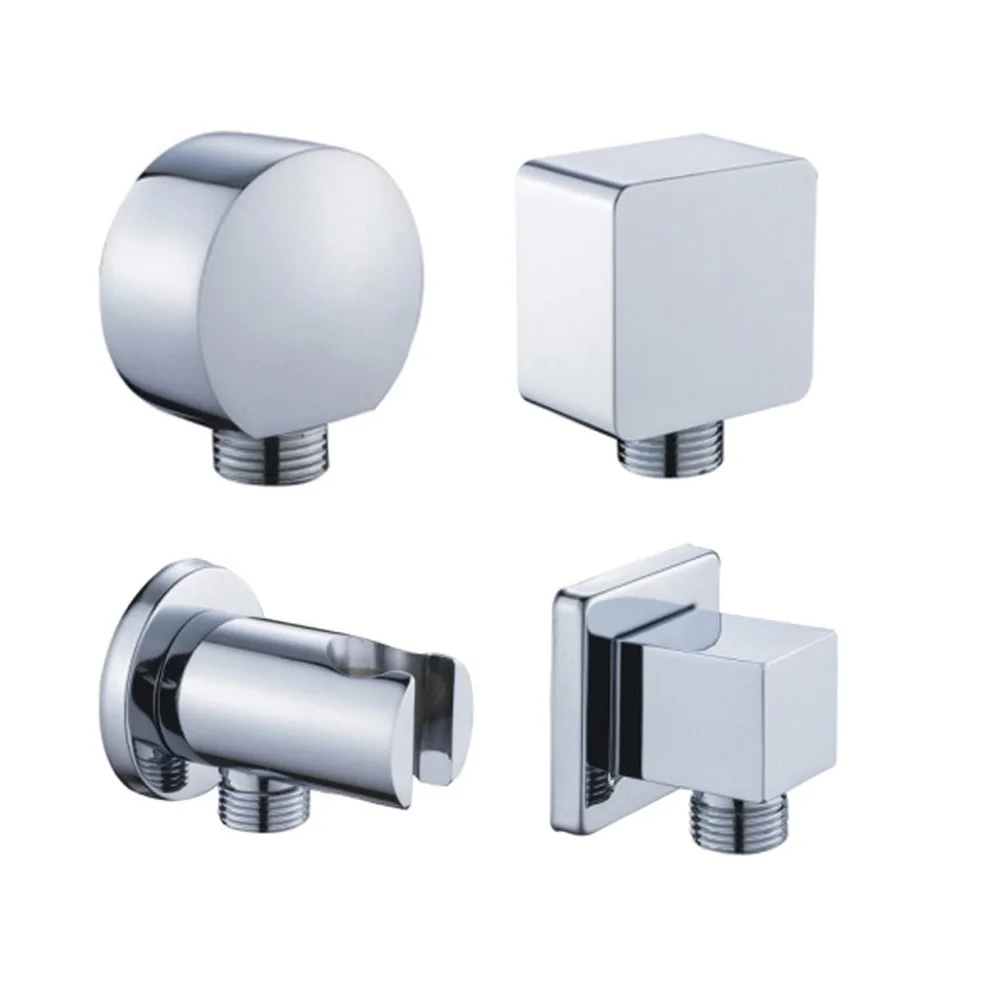 

Wall Solid Brass Water Inlet Round Wall Supply Elbow Hand Shower Holder Bracket Angle Handheld Shower Elbow