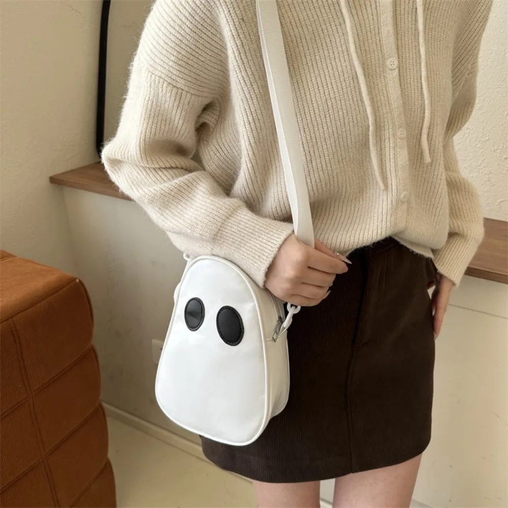 Vintage Devil Underarm Bag PU Leather Ghost Crossbody Bag Big Capacity with Zip Handbags Women