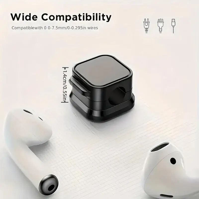 Magnetic Cable Clamp, 6 Pcs/set Adjustable Anti-Slip Magnetic Cable Organizer, Cable Management Tool for Home Office Desk