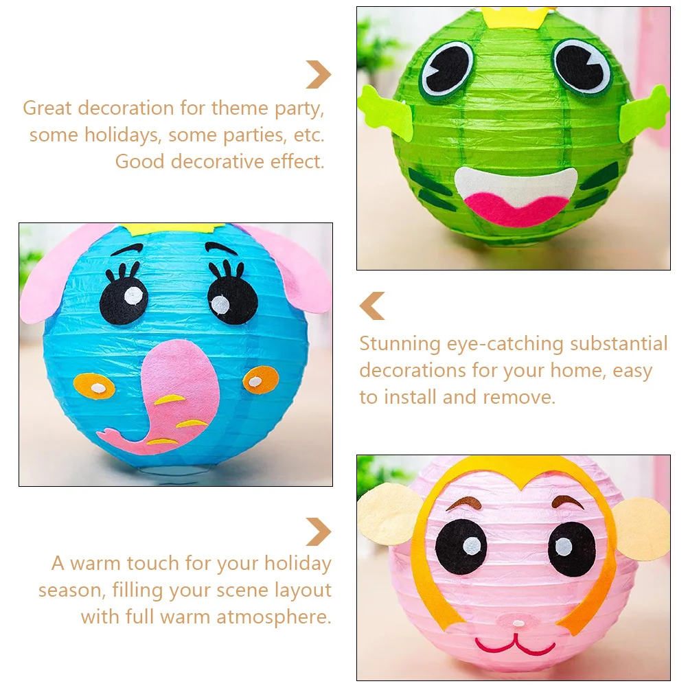 5 Stücke Kinder DIY Laterne Material Kit Papierlaternen Partydekorationen Einfache Installation Entfernen Sie Papierlaternen Kinderlaternen
