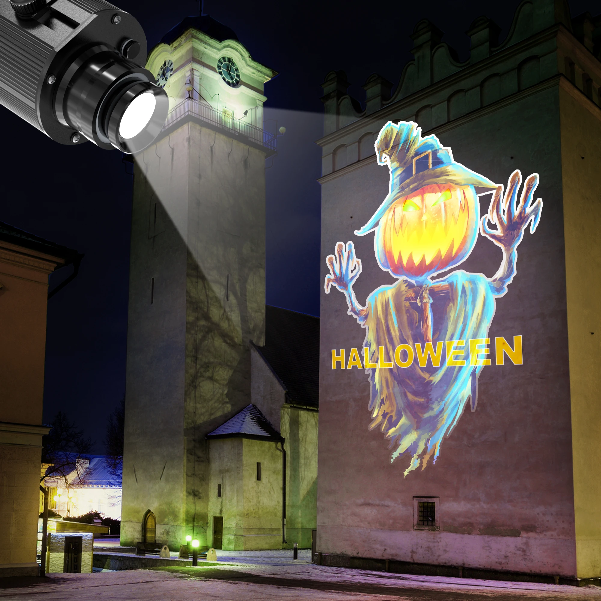 Halloween Mini Advertising Gobo Projector Custom Logo Light Outdoor LED Ip67 HD Rotate Exclusive Logo Artworks Wall Events Show