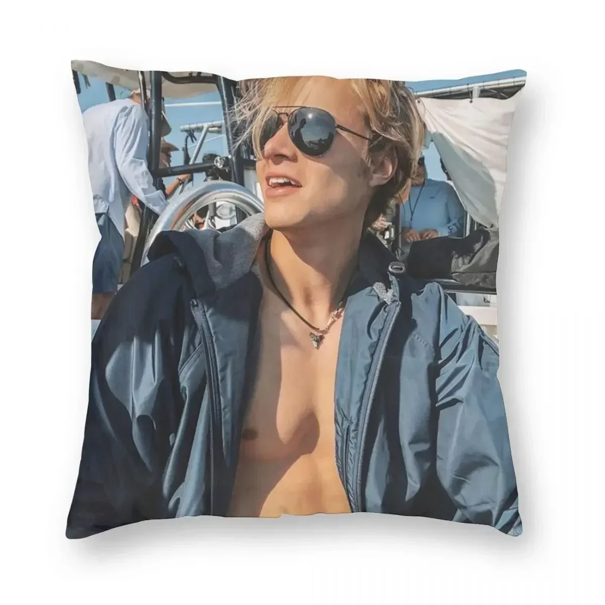 Outer Banks JJ Maybank Poster Square Pillowcase Polyester Linen Velvet Printed Zip Decorative Bed Cushion Cover 45x45cm 18x18In