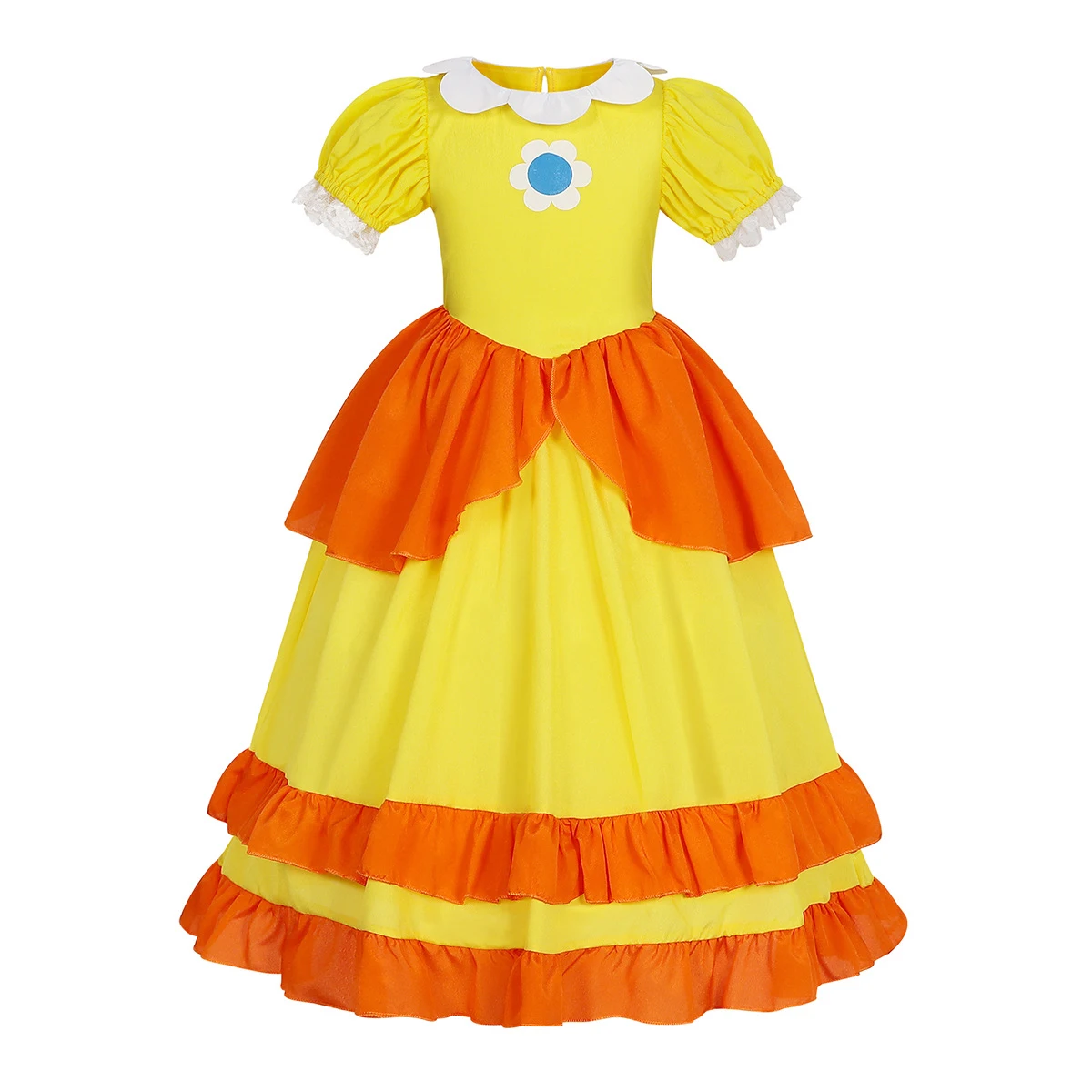 Daisy Cosplay Peach Costume Girls Rosalina Dress Children Birthday Girls Party Dresses