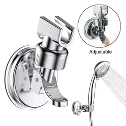 Universal Adjustable Hand Shower Holder Suction Cup Holder Full Plating Shower Rail Head Holder Bathroom Bracket Stable Rotation