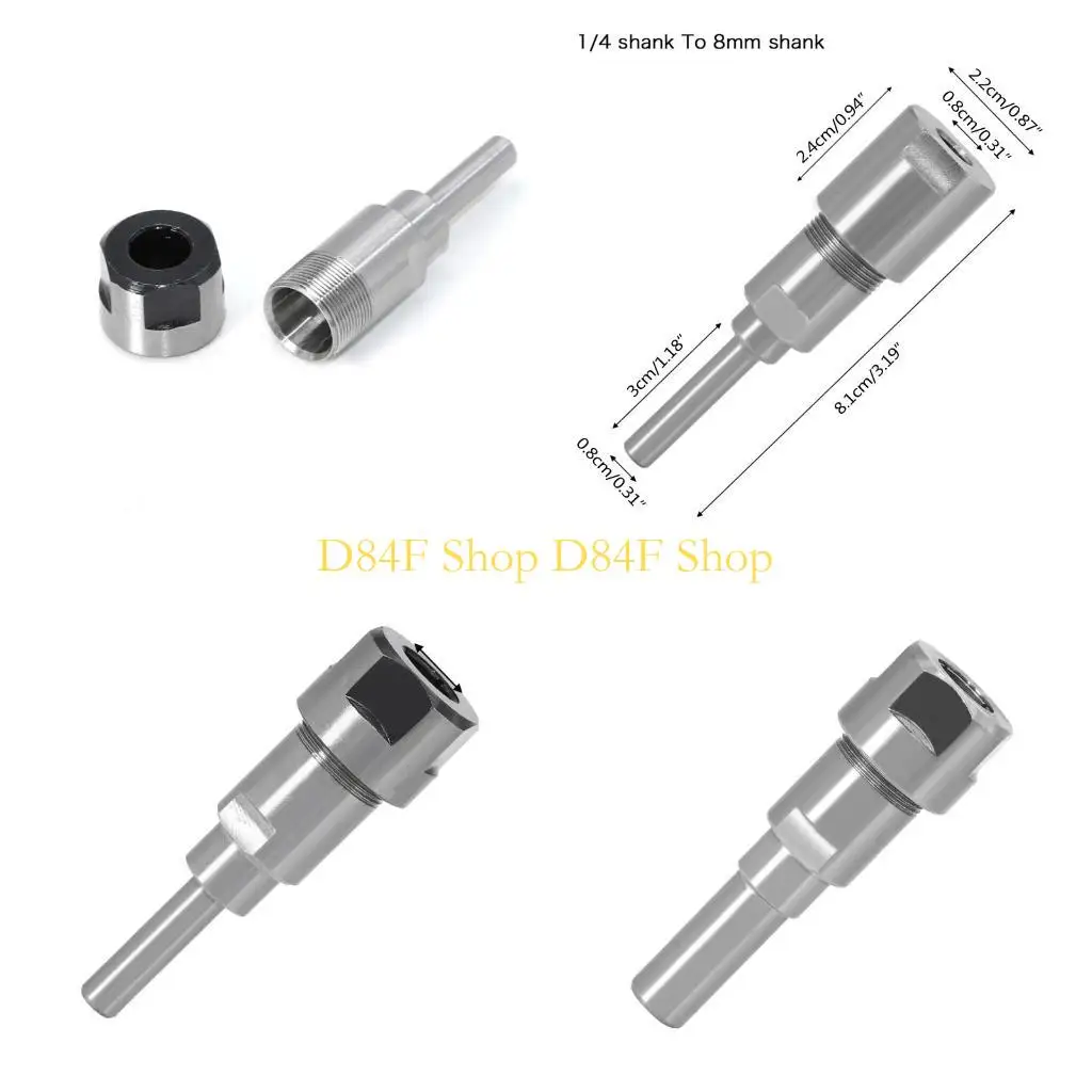 

D84F 1/4" 8mm 12mm Shank Milling Cutter Router Bits Extension Rod