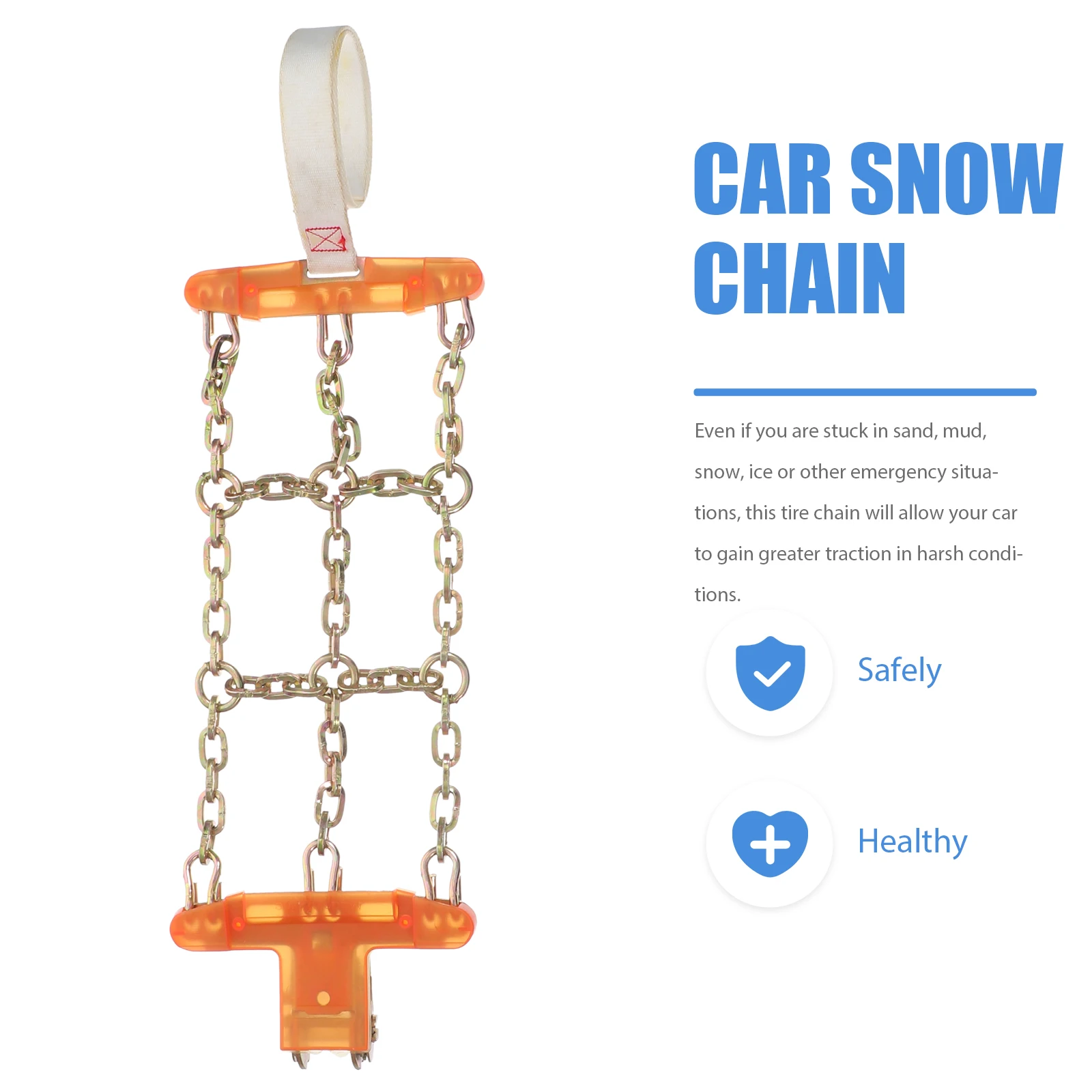 

1Pcs Steel Tire Chain Winter Anti-Skid Snow Chain for Car Snow Mud Sand Road Outdoor Supply Winter Accessory Outdoor Accessory