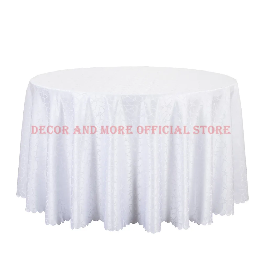 Polyester Solid Jacquard Damask Table Cloth Round Dining Table Linens Square Decor White Red Tablecloths For Wedding Hotel 260cm