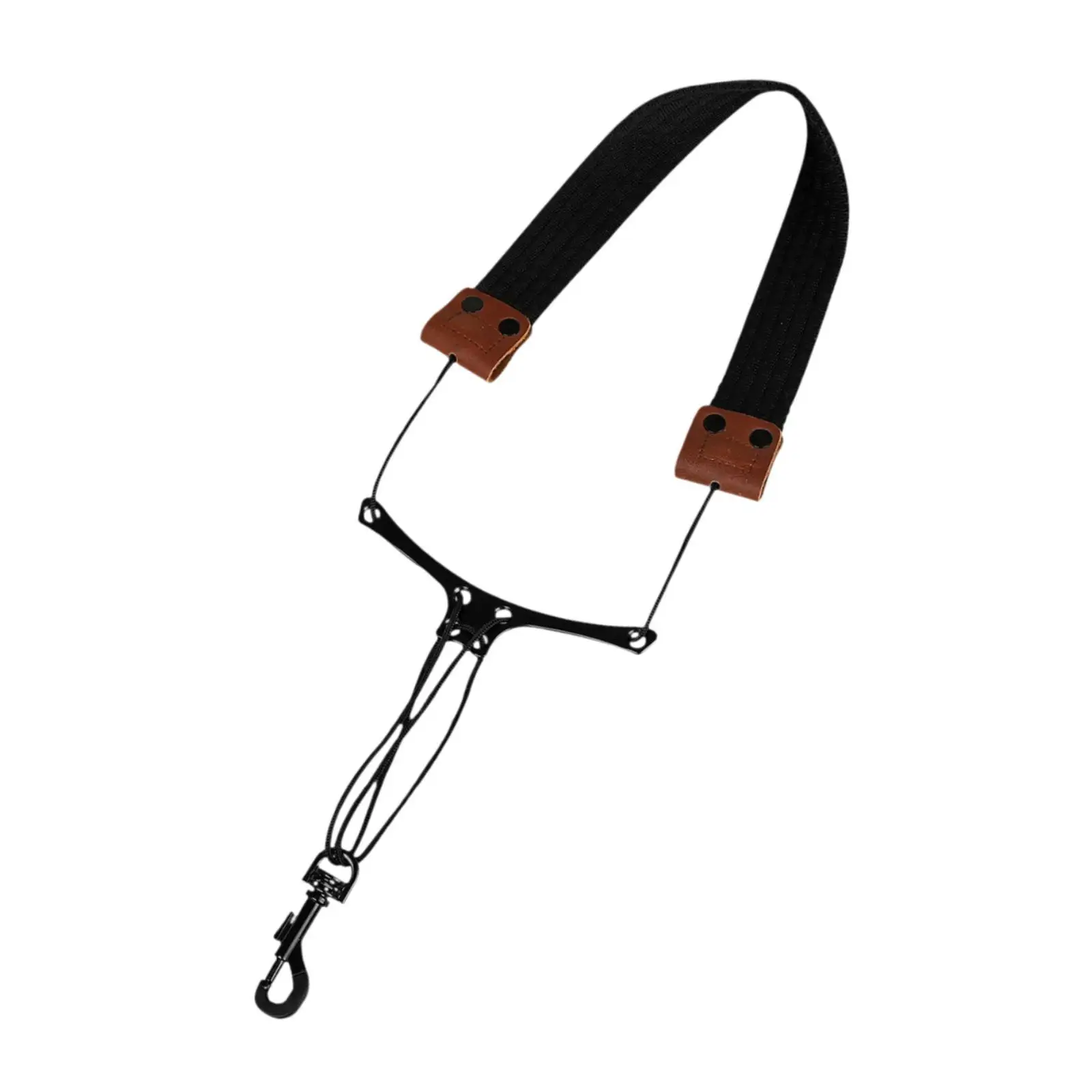 Tali Leher Saksofon Peralatan Saksofon Tali Leher Sax Ringan Hitam dengan Panjang Dapat Disesuaikan untuk Soprano Tenor Alto Baritone