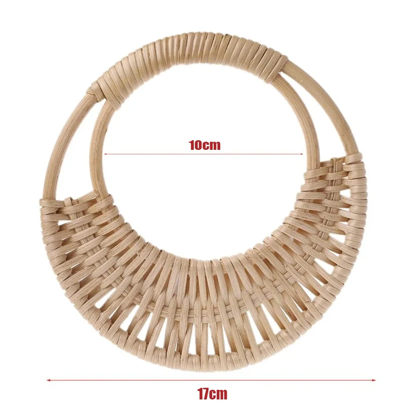 17cm doğa Rattan çanta çanta kolu bambu çanta askı değiştirilen sapanlar çanta DIY bagaj ahşap aksesuarları toptan