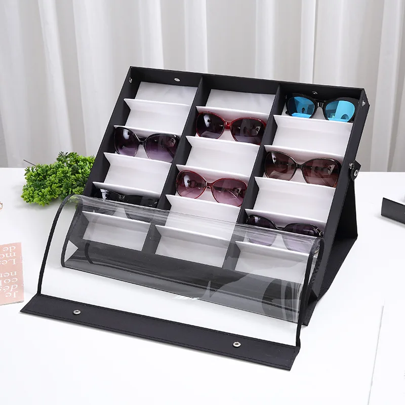 

Роскошный витрина для очков, прозрачный держатель для очков, большая вместительная коробка для хранения солнцезащитных очков, водонепроницаемый чехол для линз