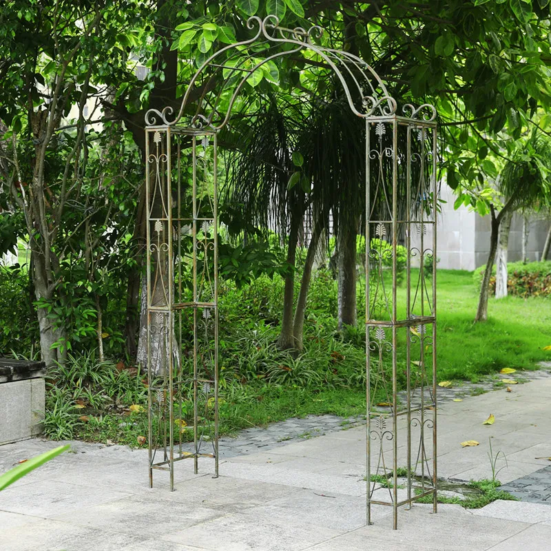 Outdoor arch flower stand Outdoor wrought iron courtyard Arch climbing vine stand Flower stand Garden rose climbing frame