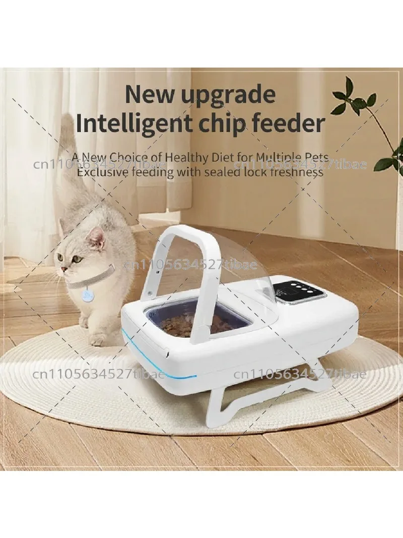 Pet Automatic Induction Feeder, Timing Quantitative Dry and Wet Food Dispenser for Cats and Dogs