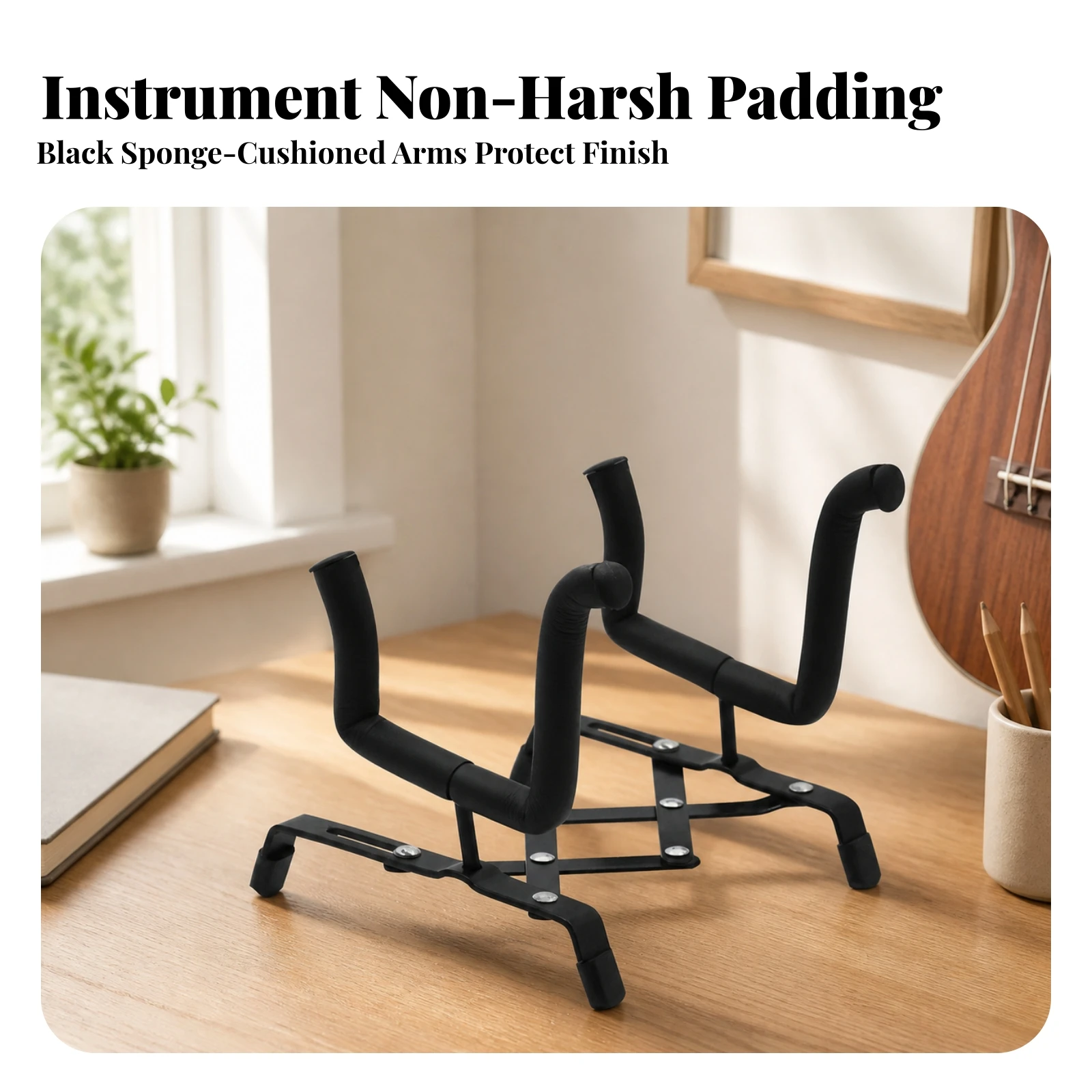 S-160 Freestanding Instrument Stand Portable Ukulele Stand Stable Scratch-Resistant for Home Storage, Practice Rooms