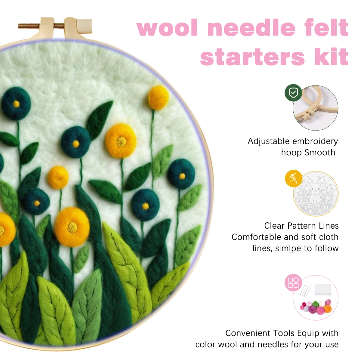 Zestaw do malowania wełną RUOP – Embroidery Yellow Flower recenzja i cena