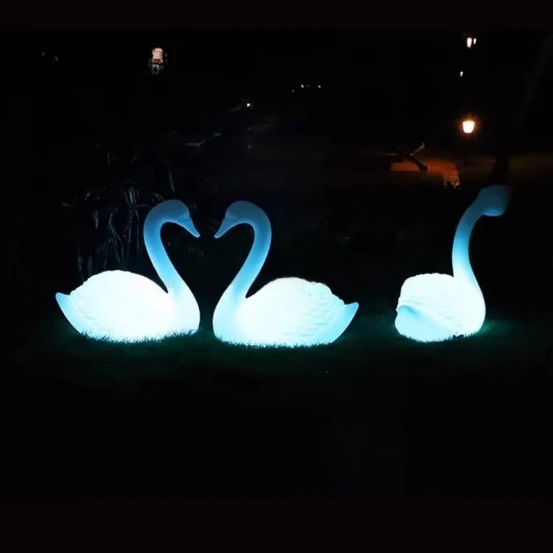 Multicolor Swan LED Lights Outdoor Scene Arrangement Decoration Festival Atmosphere Lights Lighting Landscape Lights