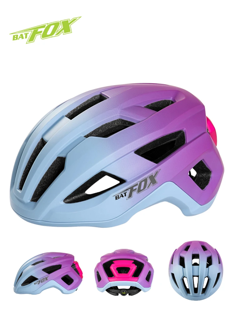 BATFOX Rainbow Women Bicycle Cycling Helmet City Safety Ultralight Road Bike Helmet MTB Unisex Outdoor Sports Bicycle Helmet