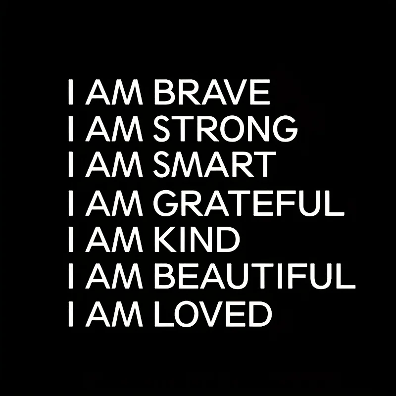 Inspirational Affirmation Sticker I Am Brave Strong Smart Car Mirror Vinyl Decal Positive Quote Auto Interior Decoration