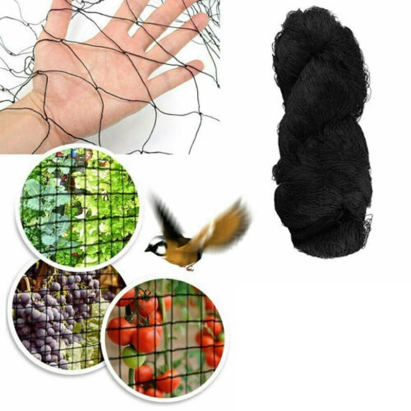 Black Nylon Anti Bird Net Netting Mesh For Fruit Crop Plant Tree Bird-Preventing Netting 15X7.5M