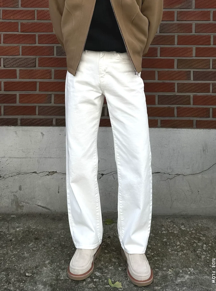 Denim cargo pants white
