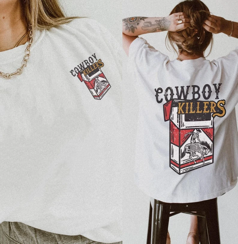 COWBOY KILLERS Graphic Tee - Western Rebel T-Shirt - Vintage Rodeo Aesthetic - Edgy Country Outfit - Retro Grunge Western Style