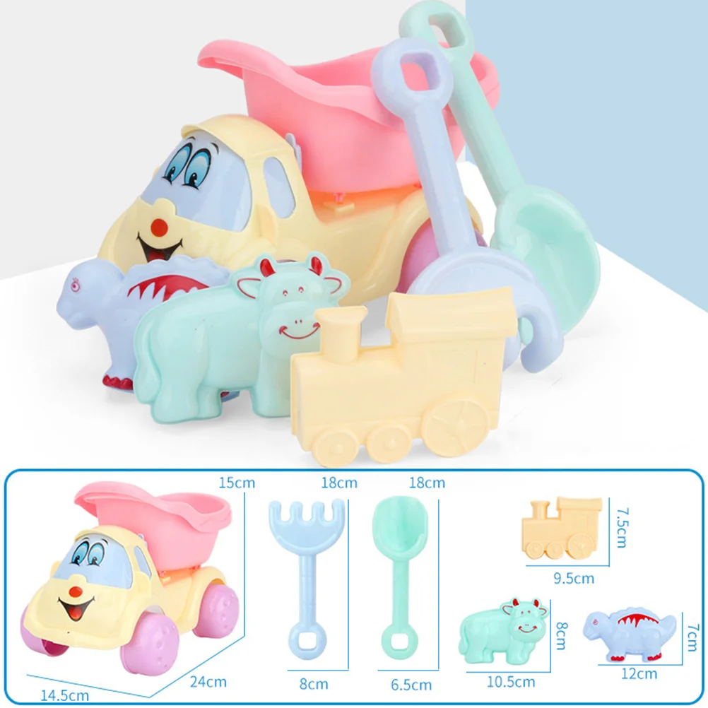 Ensemble de jeu de plage pour enfants, 7 pièces, outils de sable en plastique de qualité supérieure, pelle créative, camion à benne basculante, amusant pour les jeux de plage en plein air, jouets de jeu de sable