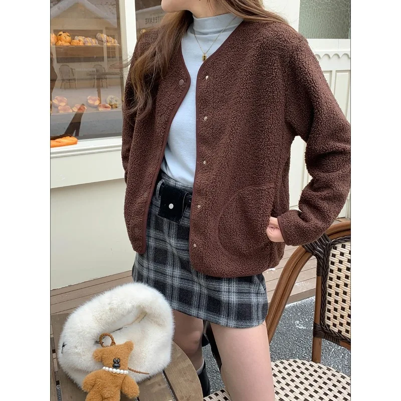 

Soft Waxy Imitation Lamb Wool Fleece Thermal Jacket