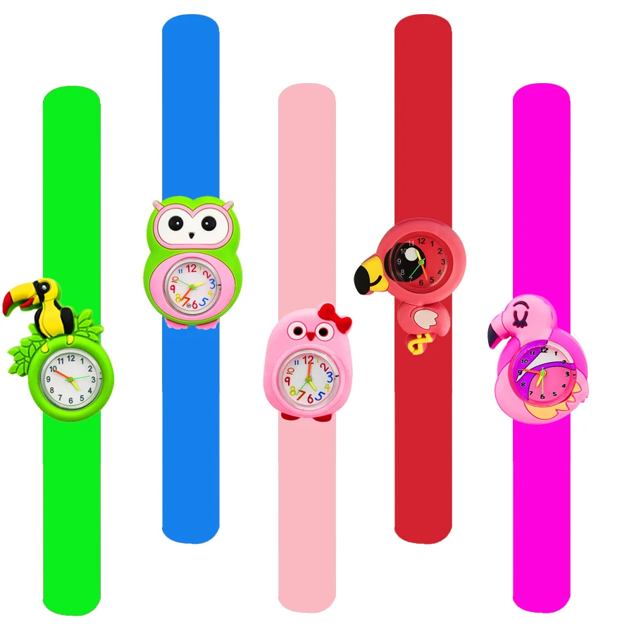 Children's Cartoon Watch Cute Flying Animals Kids Patted Watch Girl Boy Favorite Toy Baby Quartz Watch Christmas Birthday Gift