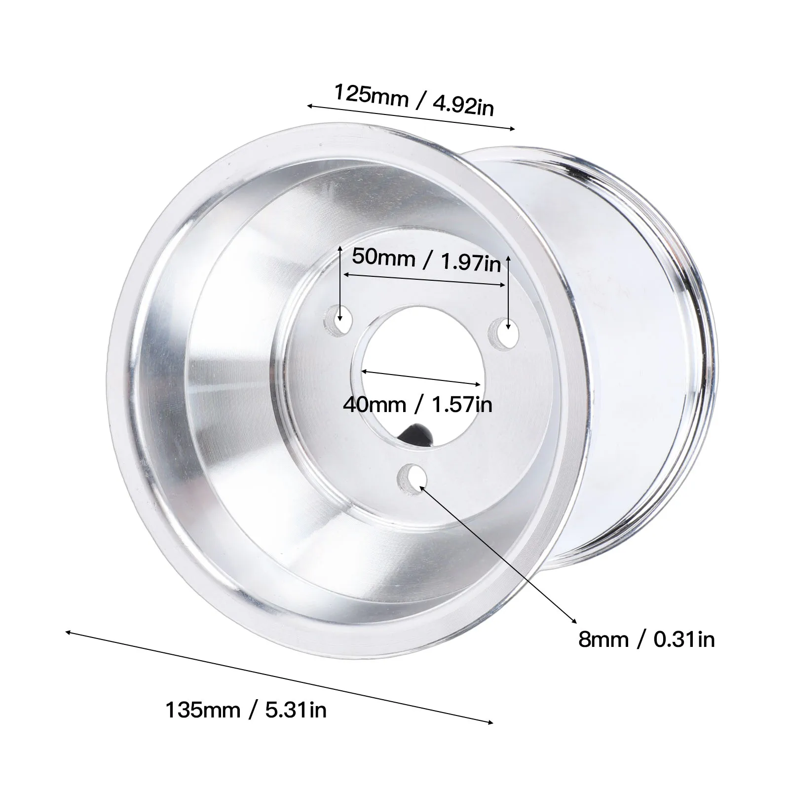 Go Kart Wheel Rim 10X4.50-5 Inch High Strength Aluminum Alloy 125mm Center Bore ATV UTV Wheel Rim for Off Road Vehicle