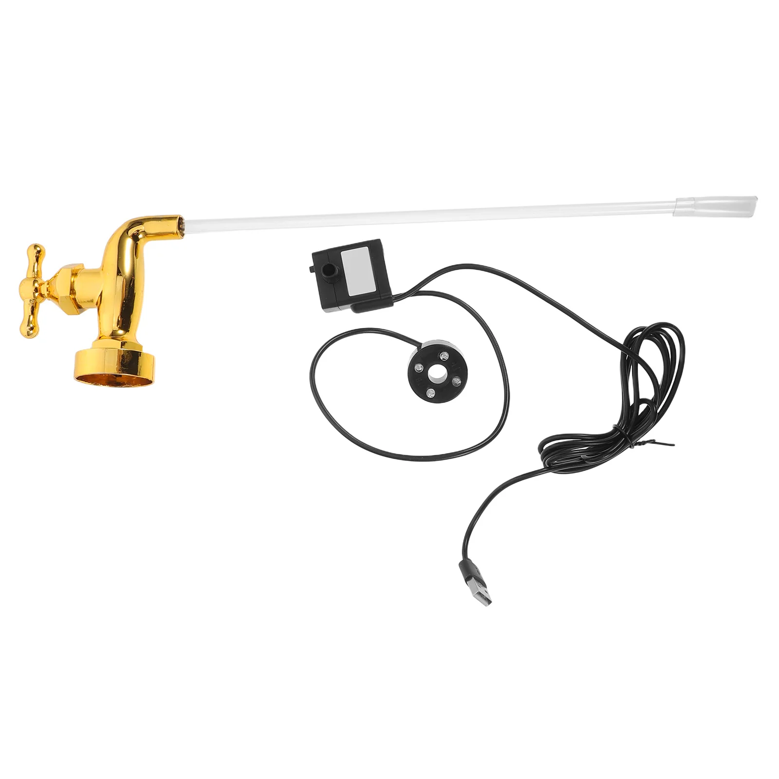 

Hanging Faucet Ornaments Floating Tap Watering Can Golden Plastic Decorative Fountain Spout