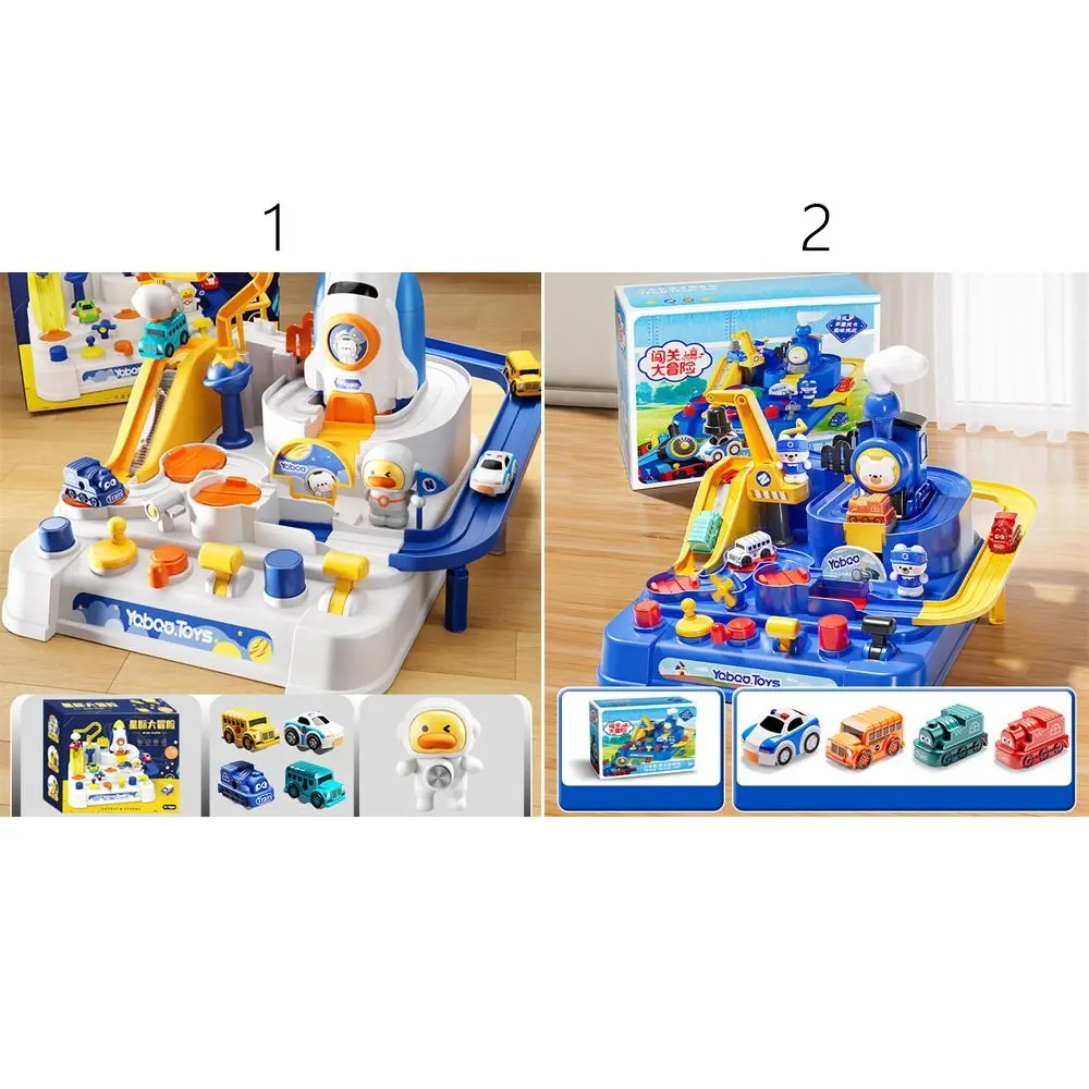 Gioco di parcheggio per auto da corsa in plastica Gioco di parcheggio per razzi spaziali Gioco di avventure Tema di animali Modello di gioco creativo Giocattoli educativi