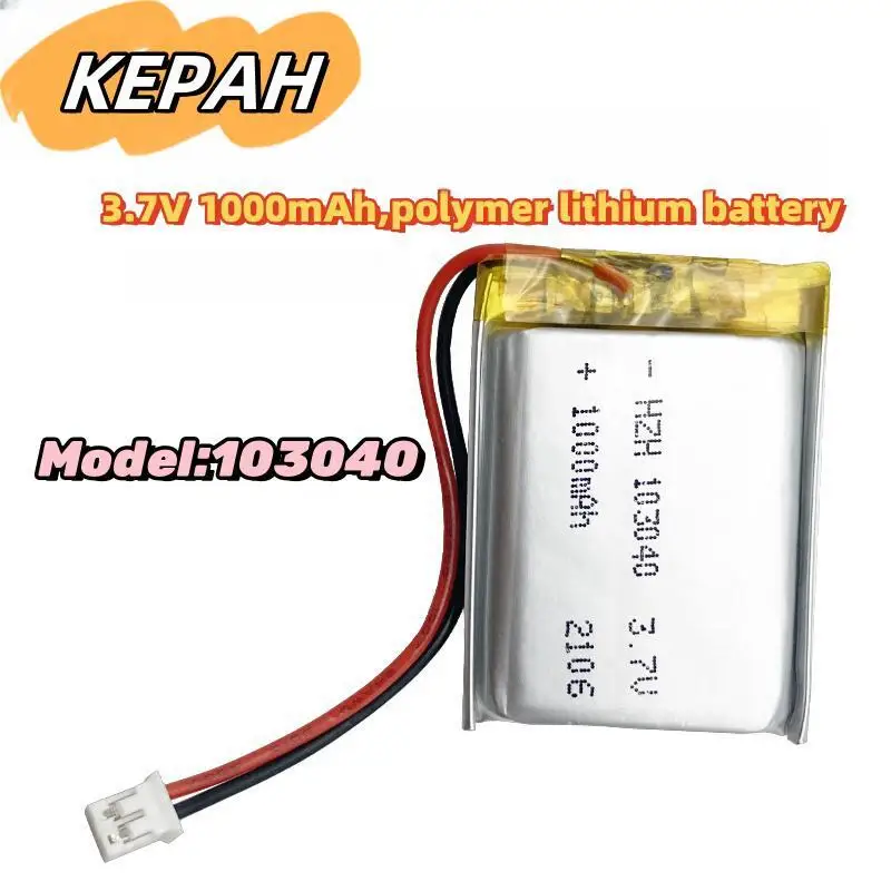 

103040 3.7V 1000mAh Lithium Polymer Lipo Rechargeable Battery For MP3 MP4 MP5 GPS Mobile Phone Camera Bluetooth Headset Speaker