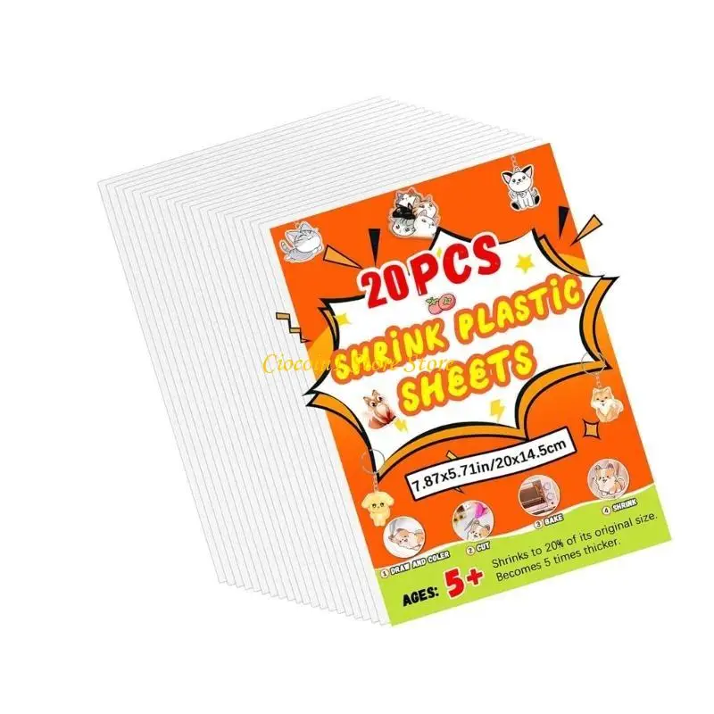 A3PC White Printable Shrink Plastic Panes Classroom Art Materials Double Partial Texture Crafting Paper 25 Pack