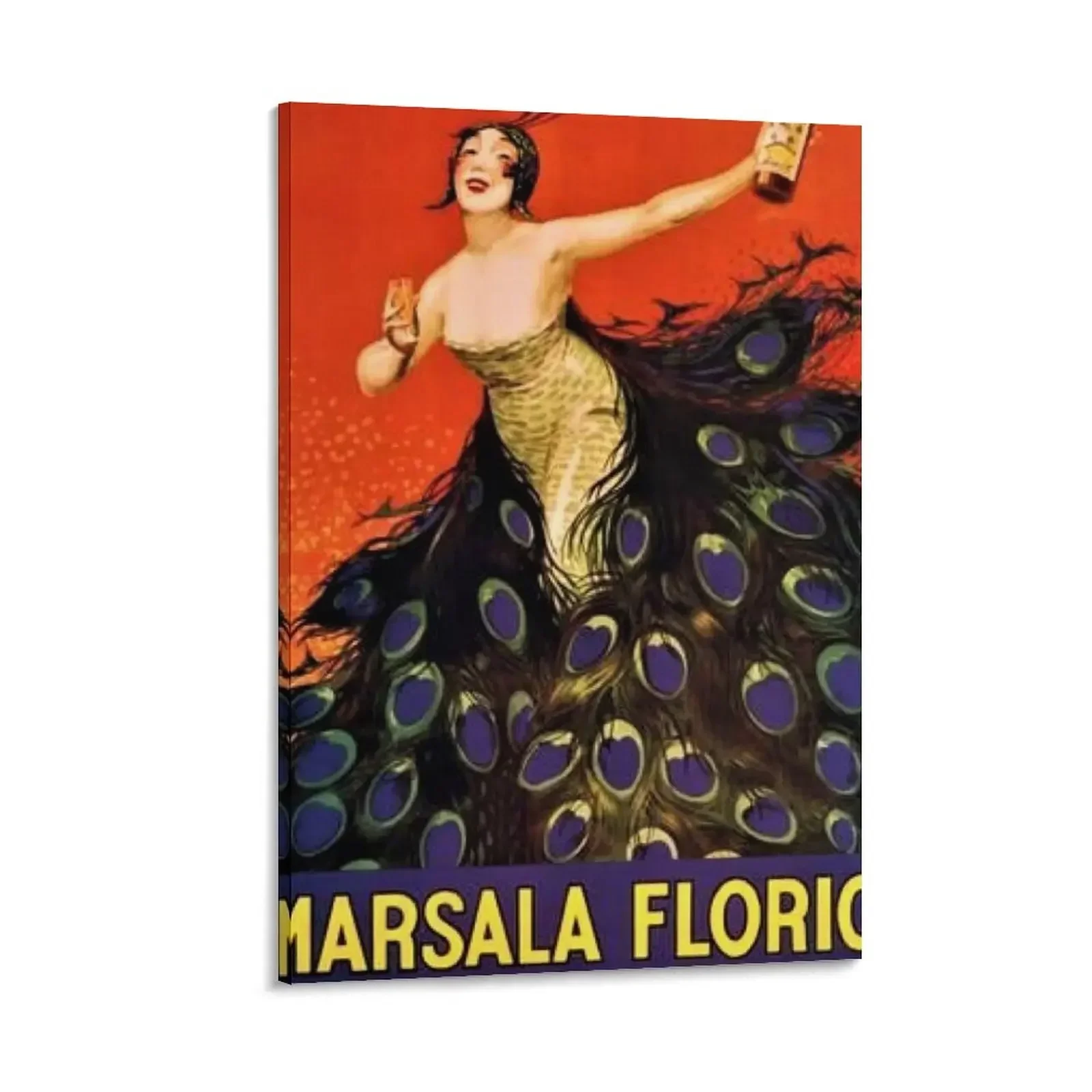 

Vintage Marsala Florio Alcoholic Peacock Advertisement Poster Canvas Painting poster aesthetic Decorative picture art wall art
