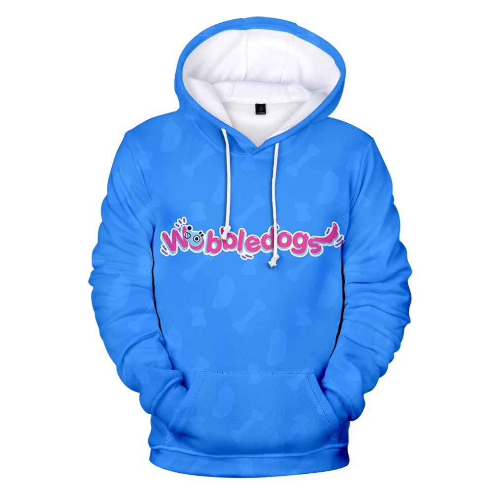 Wobbledog Hoodie 3D unisex, atasan olahraga motif kasual Semua cocok gaya Harajuku