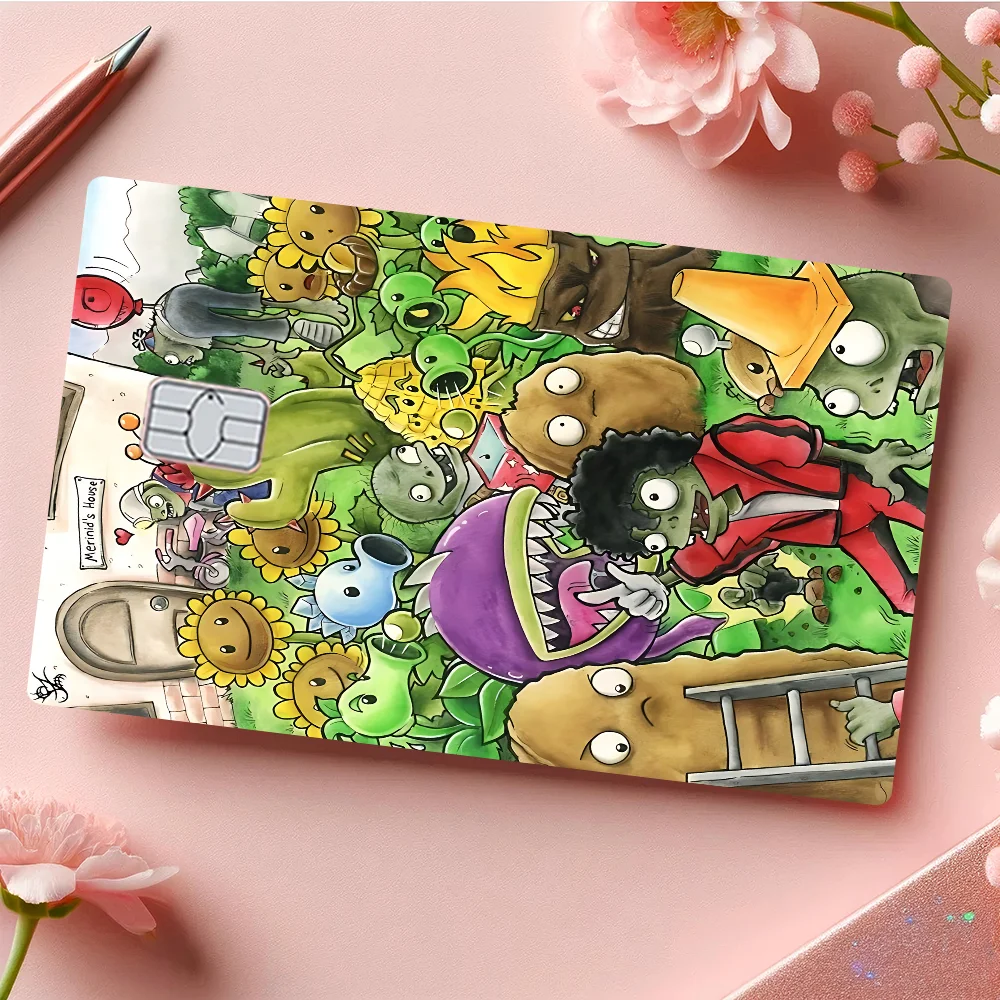 لعبة P-Plants Vs Z-Zombies أنيمي تنفق أو حفظ غلاف مضحك على إيقاف رفيع للغاية بدون ملصق غطاء جلدي لبطاقة الائتمان الخصمية #3