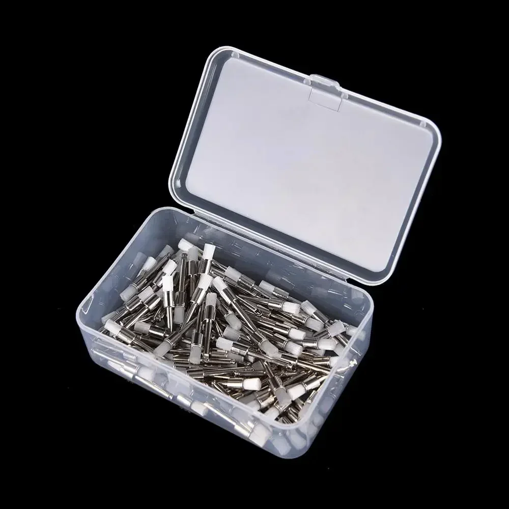 

100pcs/Pack Dental Lab Nylon Small Latch/Taper Polishing Polisher Prophylaxis Soft Brushes Dentist Products 0.6cm Brus White Fla