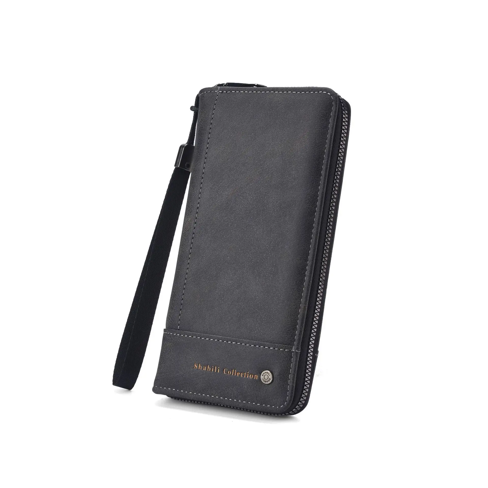 Cartera larga con cremallera para hombre, tarjetero multitarjeta, tarjetero a la moda para hombre, bolso de mano multifuncional de gran capacidad, nuevo estilo