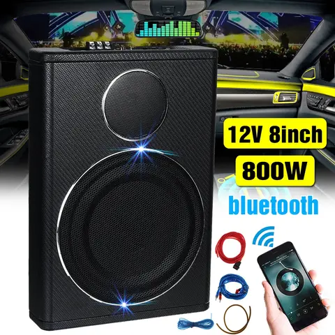 800W 자동차 서브우퍼 HIFI 슬림 언더시트 베이스 구동 자동차 스피커 서브우퍼 전력 증폭기 스피커 오디오 프로세서