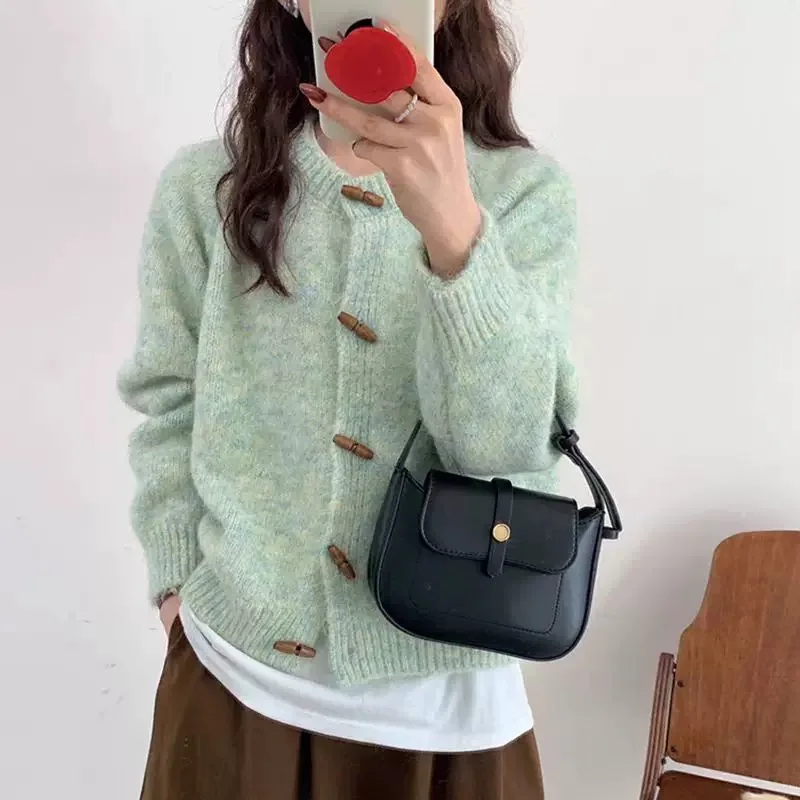 Damen-Strickpullover, locker, weich, lässig, Vintage-Stil, mit Knöpfen, Herbst-Winter, bequem, Aosphere, Pendeln, Strickwaren