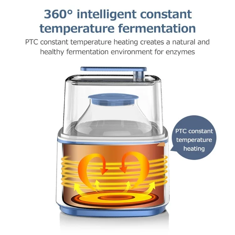 2025 Premium 2L Yogurtera de doble tanque - Máquina de fermentación de enzimas de vidrio con temporizador LED