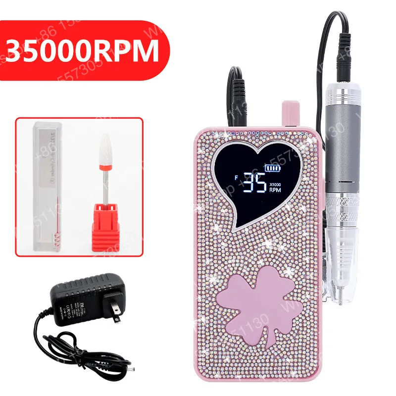New high-value sticker diamond nail polisher with lucky four-leaf clover low noise easy nail removal polishing