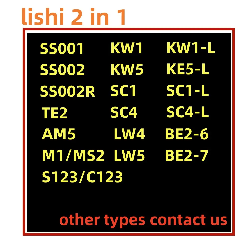 Lishi 2 IN 1 SS001 SS002 pro SS002R AM5 R52 R52-L KW5 SC1 SC4 KW1 M1/M2 LW4 LW5