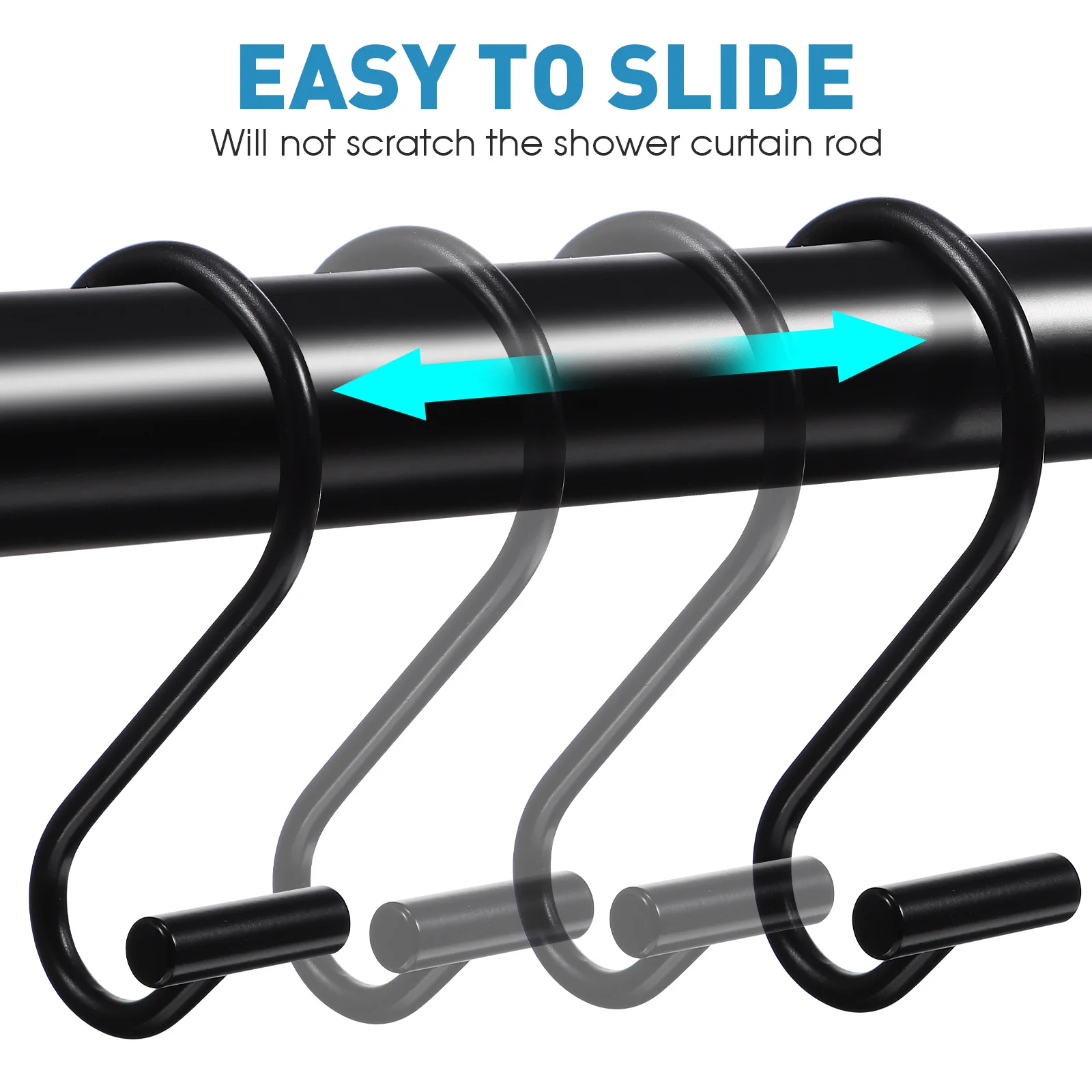 12 قطعة خطاف دش حديدي تصميم أنيق متعدد الاستخدامات يستخدم عمر طويل سهل التركيب ستائر الحمام أصحاب الستار عوائق #3