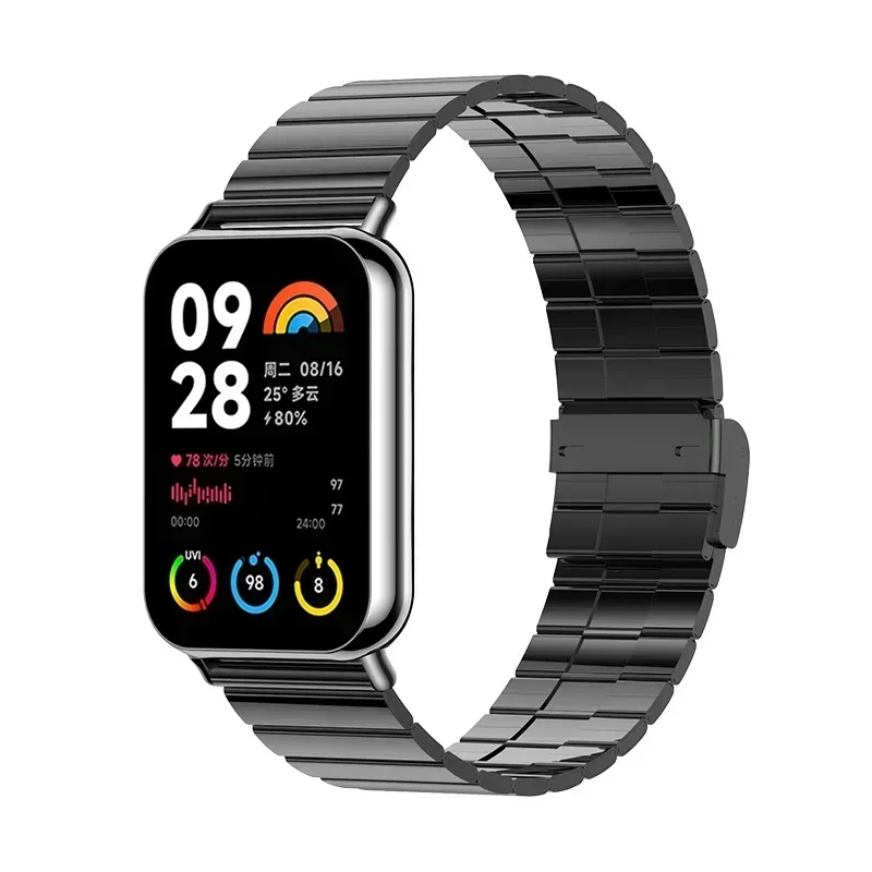 Opaska ze zegarek ze stali nierdzewnej dla Xiaomi Mi Band 8 Pro metalowy pasek dla mi Band 8 pro bransoletka dla xiaomi miband 8 pro opaski na rękę