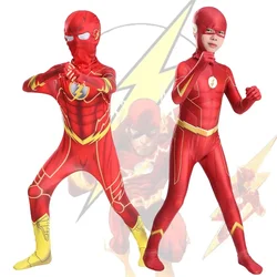 Flash Man Adult Kids Bodysuit Cosplay Costumes Superhero Flash Children Bodysuit Halloween Christmas Carnival Party Dress Up