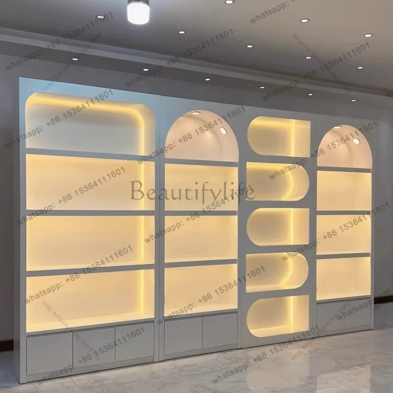PG Modern Minimalist Cosmetics Display Cabinet Nordic Creative Beauty Salon High-end Display Rack Nail Salon Makeup Cabinet FYMC
