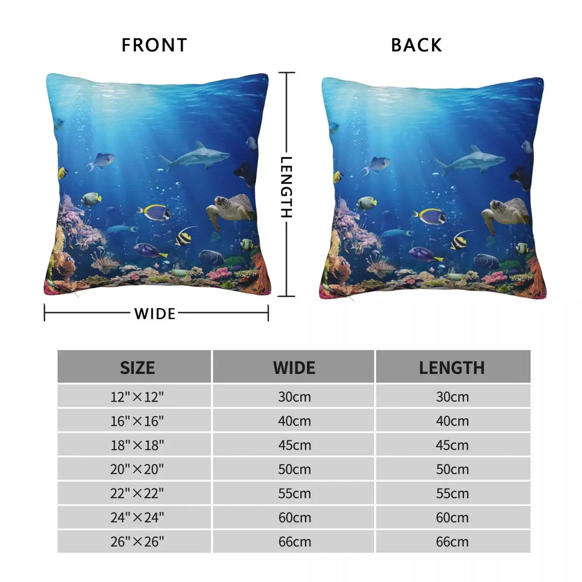 1Piece Pillowcase Cover For Bedroom guest room children's room recreational vehicle vacation home Under-water World