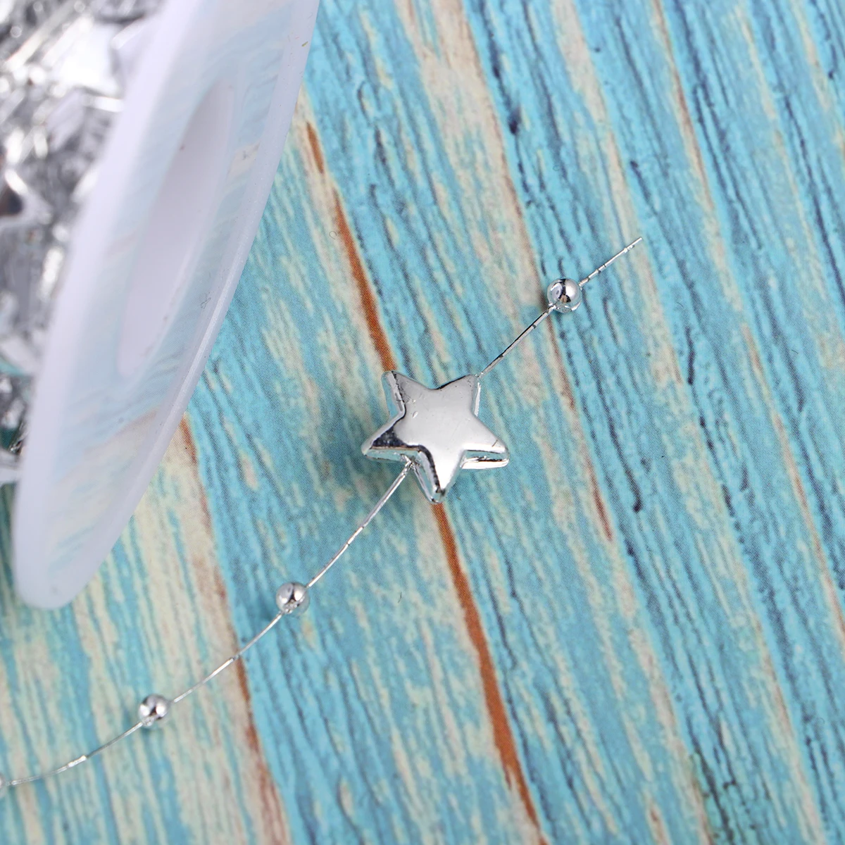 

10M Five Pointed Star Beads Chain Silver Decorative String Jewelry Making Supplies Wedding DIY Project Bridal Accessories Beads