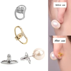 4pcs Ear Back Stoppers Metal Ear Plug Blocked Caps Supportive Earring Lifters for Heavy Earrings Jewelry Making Accessory